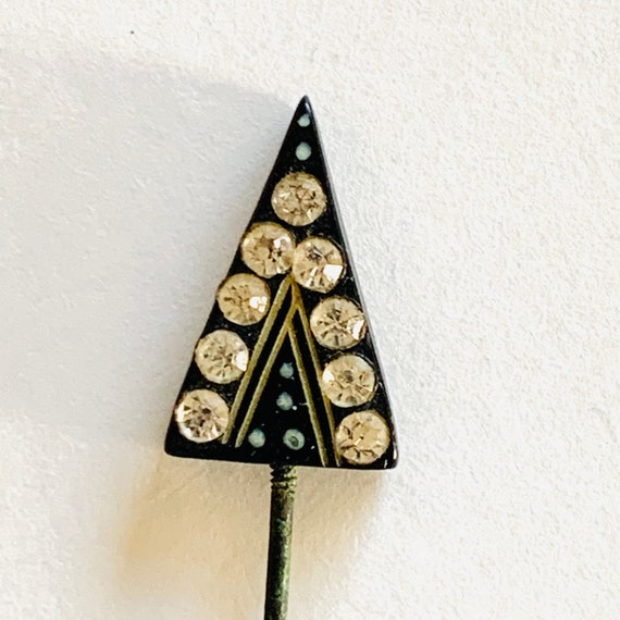 Vintage Art Deco Rhinestone And Silver Tone 7” Hat Pin Vintage Resin Rhinestones Art Deco Hat Pin 7 inches | eBay main image 2