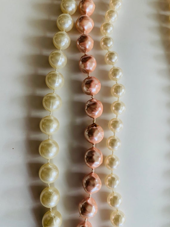 Vintage Trio of Faux Pearls, Costume Jewelry - image 7