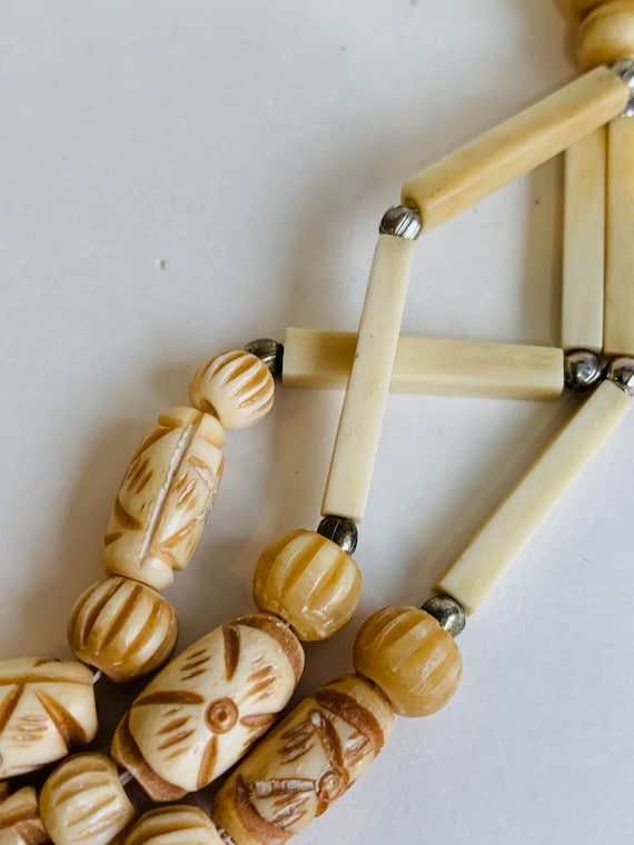 Tribal Wooden Beads Bone Necklace | African Bone Necklace For Men