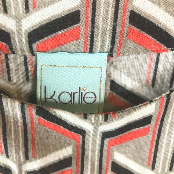 Karlie Womens Vintage Knit Top Sz Medium Khaki Or… - image 5