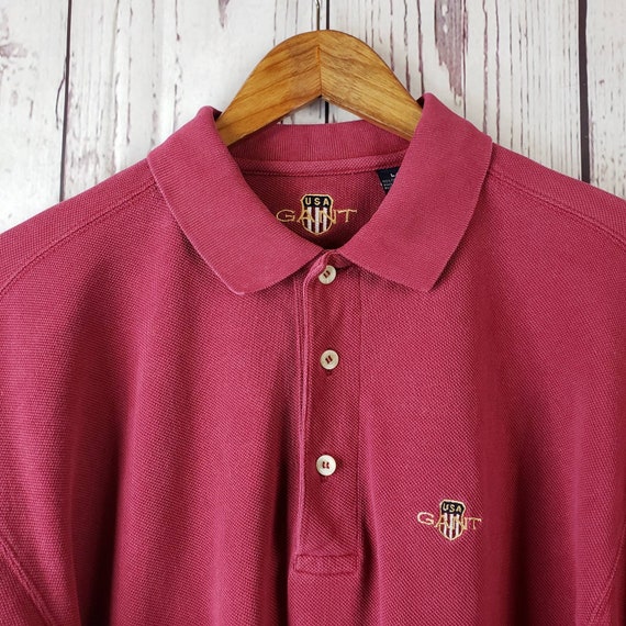 Gant USA 1990's Vintage Polo Shirt Mens Size L Pi… - image 4