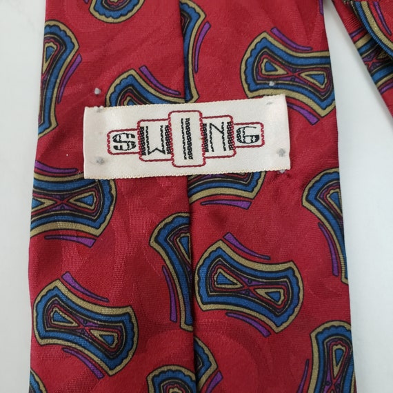 Swing Mens Vintage Silk Necktie Classic Red - image 5