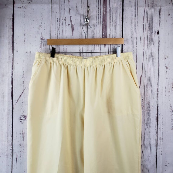 Koret Francisca Vintage Casual Pants Womens Size 20W Short Pull on Yellow 