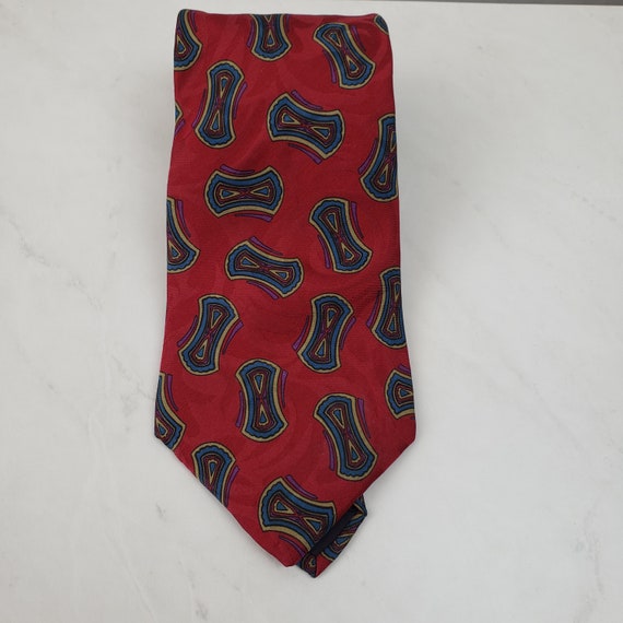 Swing Mens Vintage Silk Necktie Classic Red - image 2