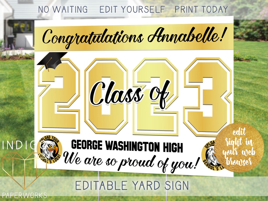Printable 2023 Graduation Photo Lawn Sign Custom Confetti - Etsy