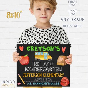 Printable First Day of School Chalkboard Sign, Reusable Last Day of ...