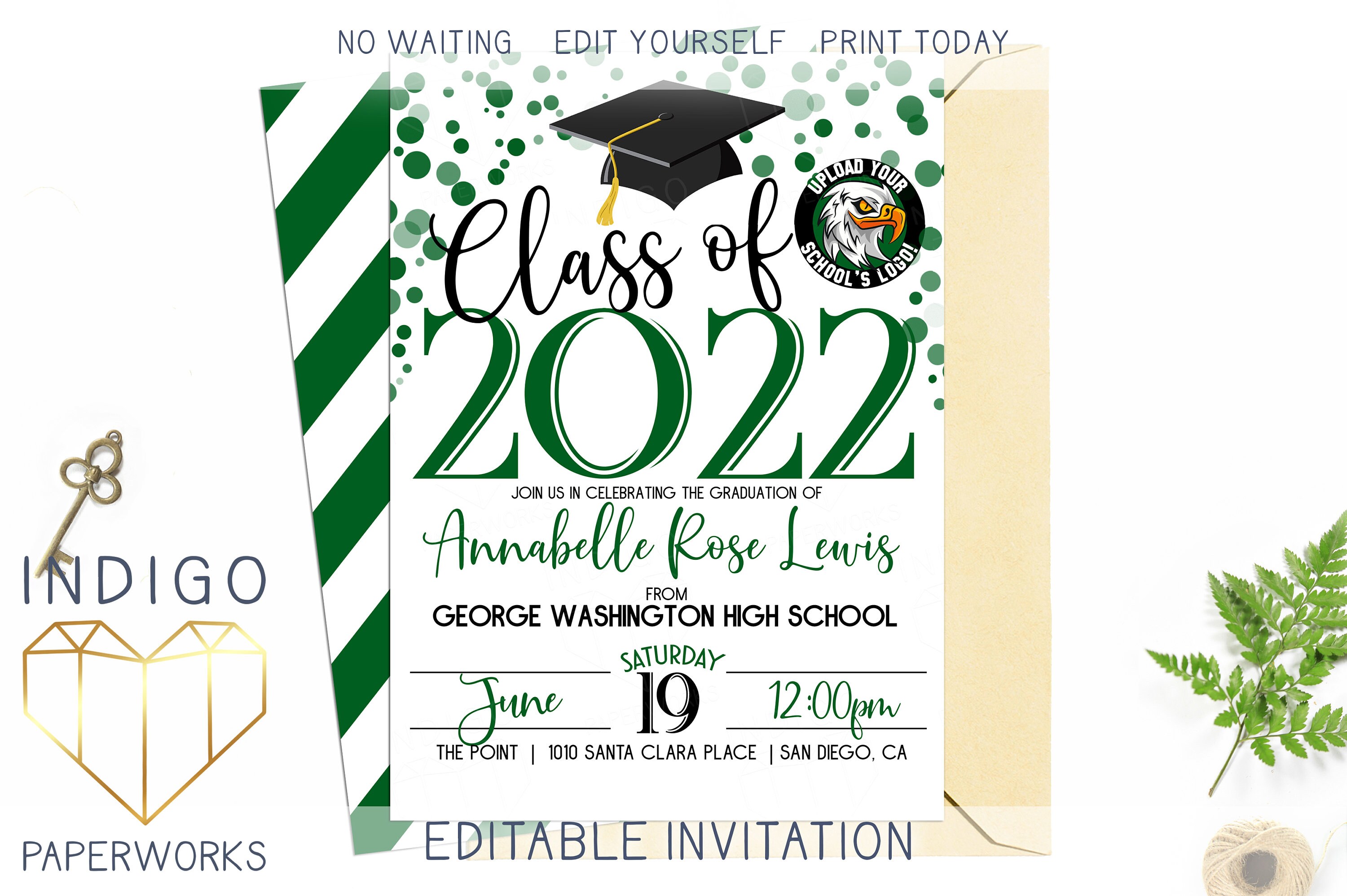 Invitations Paper Graduation Invitation Evite 2022 Boy Announcement by Text Electronic