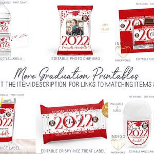 Printable 2023 Grad Lawn Sign With Photo Red and White Custom Modern Graduate Outdoor Front Yard Poster Instant Download image 9