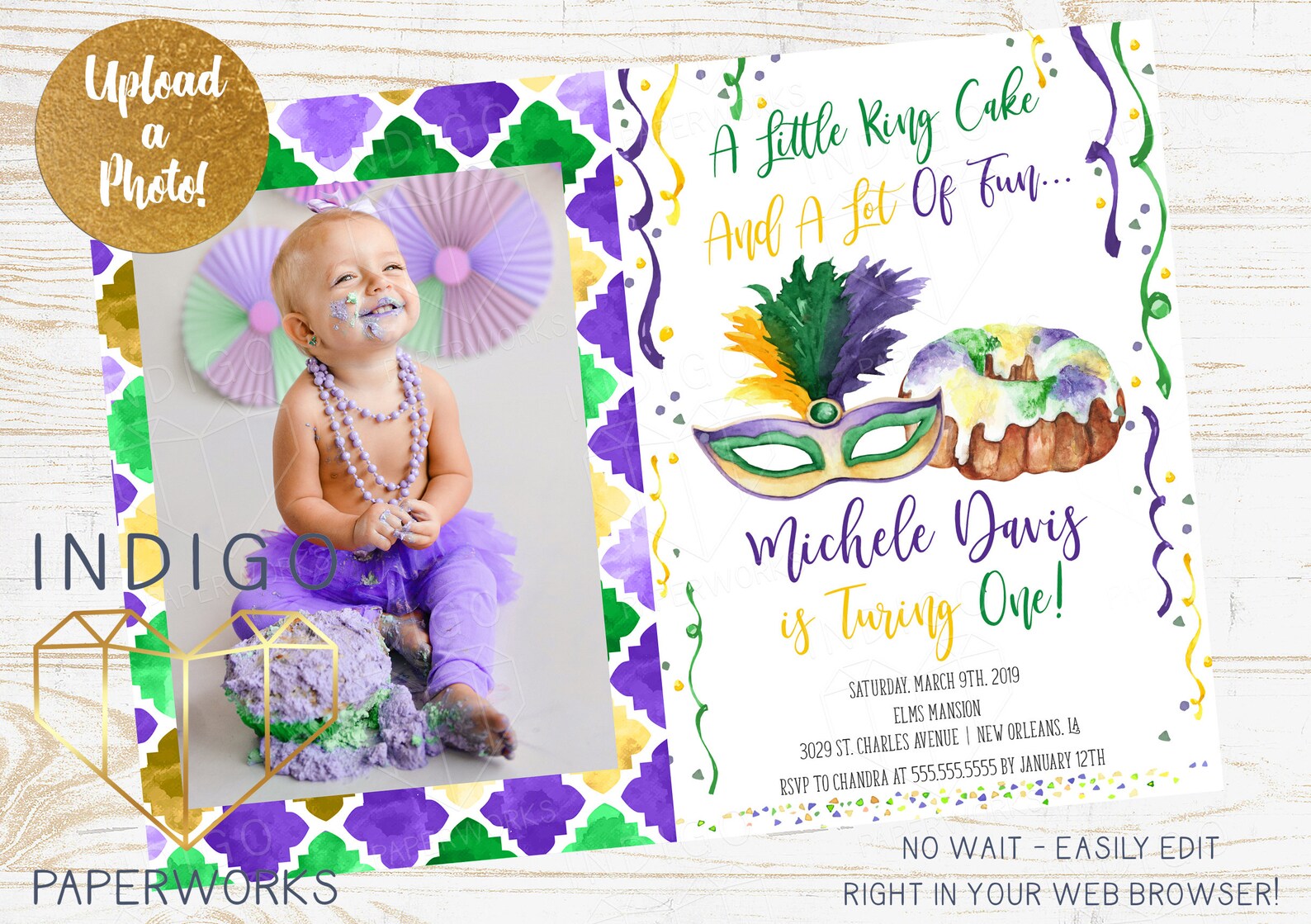 mardi gras first birthday