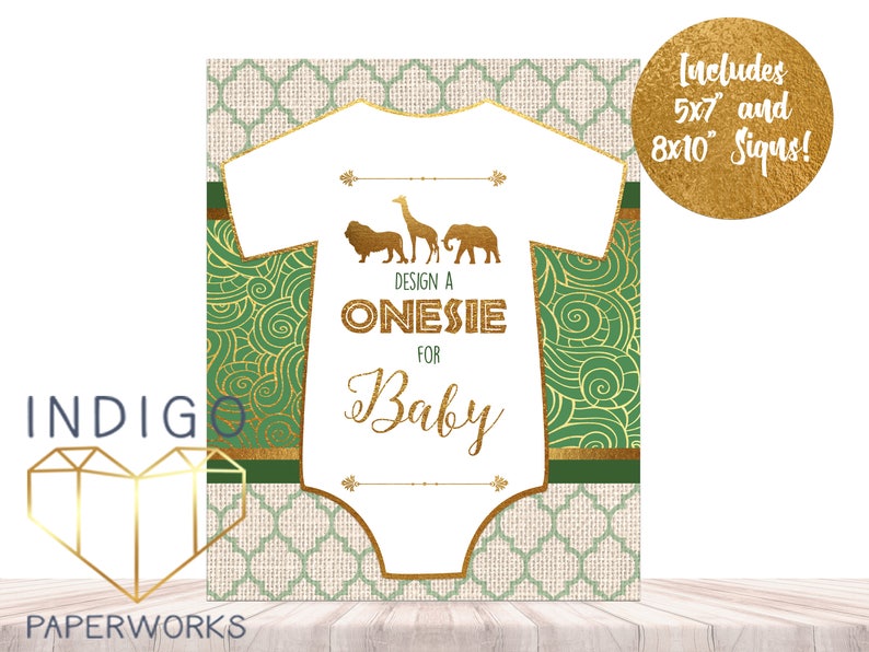 Design A Onesie Sign Decorate A Onesie Sign Neutral Baby Etsy