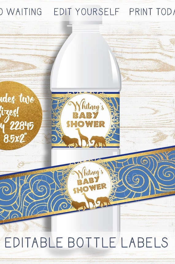 African Jungle Adventure Birthday Party or Baby Shower Water Bottle Sticker Labels Wild Safari Set of 10