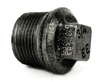 Hex Plug Male Black Cast Iron | EN 10242 Pipe Fitting | Industrial DIY Furniture Decor
