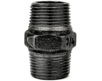 Equal Nipple - Black Cast Iron - All Sizes