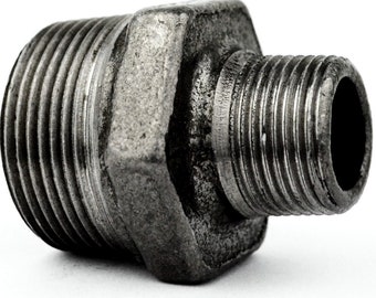 Reduced male/male nipple - Black Cast Iron - All Sizes