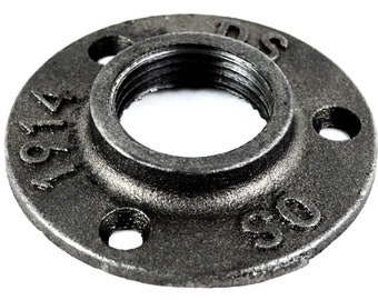 Brida de piso de diámetro pequeño - 1&quot; (26/34 mm) - Hierro fundido negro