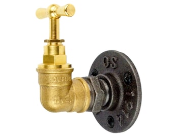 Coat rack, tap head hook with brass stem and cast iron body