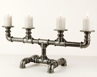 Bougeoir, chandelier, esprit industriel en fonte