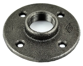 Brida de suelo 1&quot; - (26/34 mm) diámetro grande - Fundición negra roscada