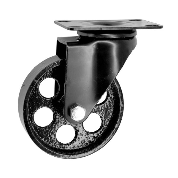 Roulette pivotante en métal noire - diamètre 100mm - Pour meubles industriel DIY