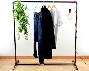 Industrial style metal clothing rack