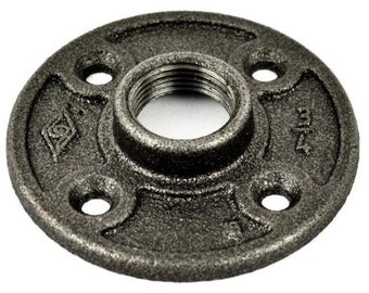 Floor flange 3/4" - (20/27 mm) large diameter - Cast iron Black Tapped