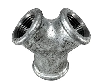 Y-Stück 3 Wege Verzinktes Gusseisen | EN 10242 Rohr Fitting | Industrie DIY Möbel Dekor