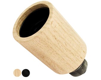 E27 Wood Socket on Cast Iron Fitting – DIY Industrial Pipe Lamp Steampunk Lighting