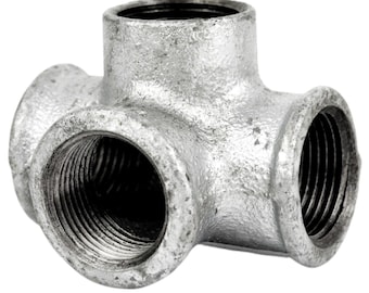 4-Way Tee Distributor - Galvanized Cast Iron - All Sizes