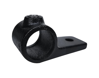 Single Tab Pipe Clamp BTR Black | Steel Wall Mount Allen Screw | 3/4 Inch Tube Industrial Decor