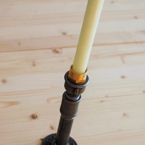 Medium candle holder in industrial style plumbing fittings image 3