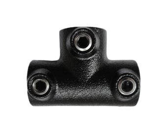 Black BTR Screw Tee Fitting | 3 Way Industrial Decor Tube Connector Ready to Use | Allen Clamp 3/4 inch DIY Furniture Loft