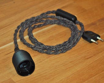 Textile cord (18 colors) and socket mounted - E27