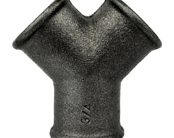 Y-connector - 3-way - Black Cast Iron - All Sizes