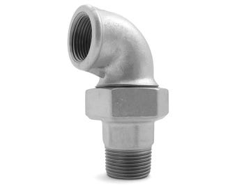 Union Elbow 90 Degree Male Female Galvanized Cast Iron | Demountable Angled Plumbing Fitting EN 10242 | Industrial DIY