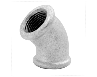 Elbow 45 Degree Female Female Galvanized Cast Iron 1/2 Inch 15/21 mm | Plumbing Fitting EN 10242 | Industrial DIY