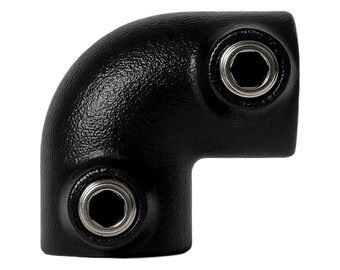Black BTR Screw Elbow 90 Degree | Industrial Decor Tube Fitting Ready to Use | Allen Clamp 3/4 inch DIY Furniture Loft