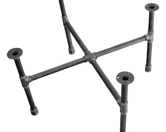 Untergestell Couchtisch Industrial Gusseisen Stahl - Tischgestell handmade aus Rohrfittings, Loft Steampunk Deko