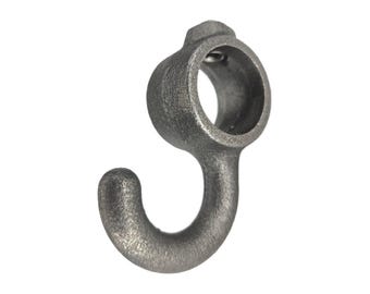 Wall Hook BTR Cast Iron Raw | Coat Hook Tube 3/4 Inch Allen Screw | Tubular Structure Industrial DIY Furniture