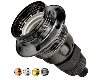 E27 Metal Socket Kit on Cast Iron Fitting – 4 Colors – Industrial Lamp DIY