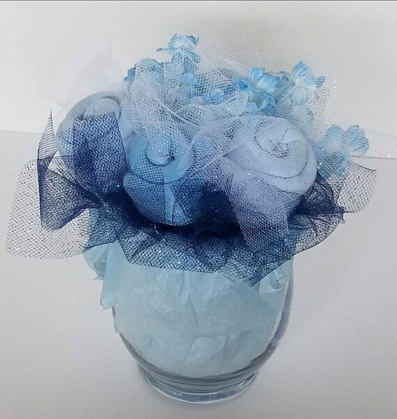 Baby boy shower centerpiece baby washcloths baby shower Etsy