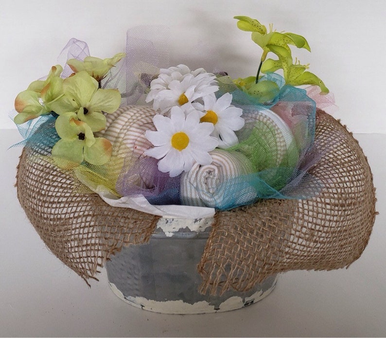 Rustic Baby Bouquet Baby Shower Ideas Baby Burlap Shower Etsy