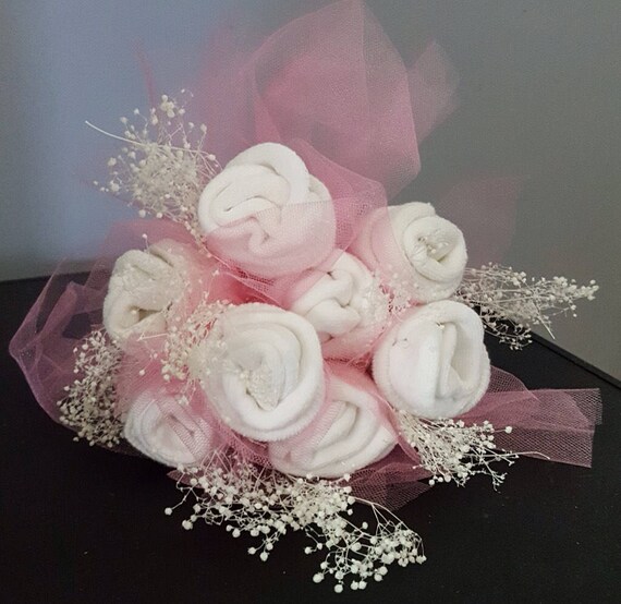 baby sock flower centerpiece