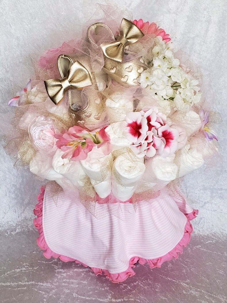 Baby Shoes Diaper Bouquet Baby Shower Centerpiece Ballerina Etsy Baby Shoes Diaper Bouquet Baby Shower Centerpiece Ballerina Etsy