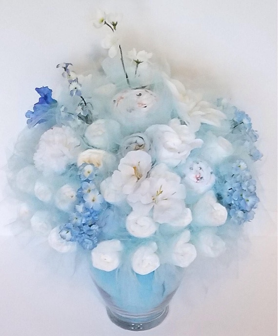 Spring Baby Diaper Bouquet Baby Shower Centerpieces Baby Etsy