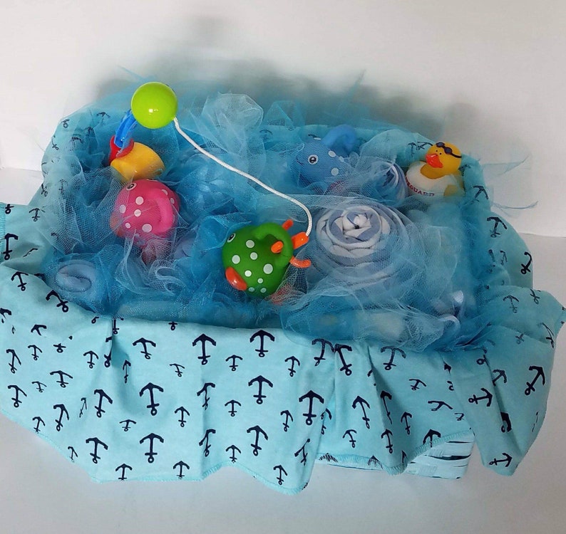 Fishing Diaper Bouquet Basket Baby Boy Shower Centerpiece Etsy