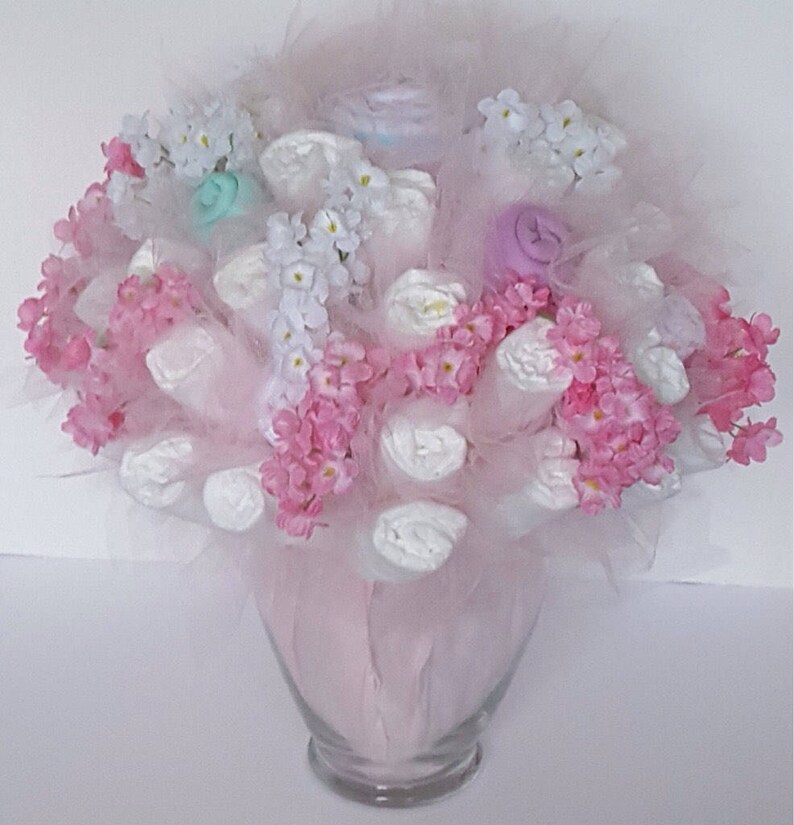 Diaper Bouquet Baby Shower Centerpiece Baby Shower Etsy