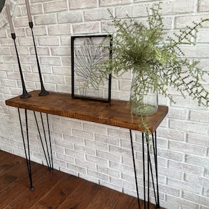 Rustic Entryway Farmhouse Console Table Hairpin LegRustc