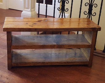 Rustic Shoe Rack and Bench - Entryway Shoe Bench