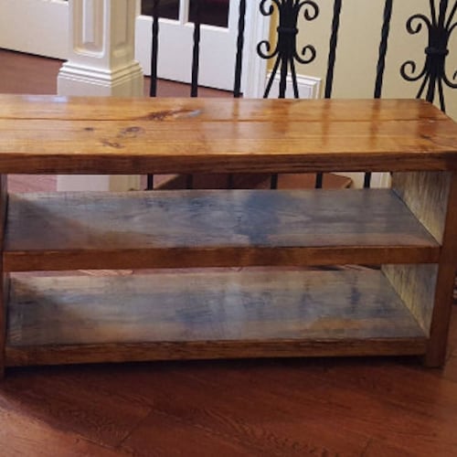 Rustic Wooden Shoe Rack Bench with Storage - Custom Entryway Organizer Farmhouse Bench