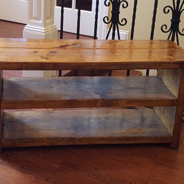 Rustic Shoe Rack and Bench - Entryway Shoe Bench